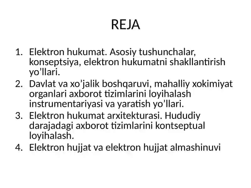 ELEKTRON HUKUMAT TIZIMI ASOSLARI 2