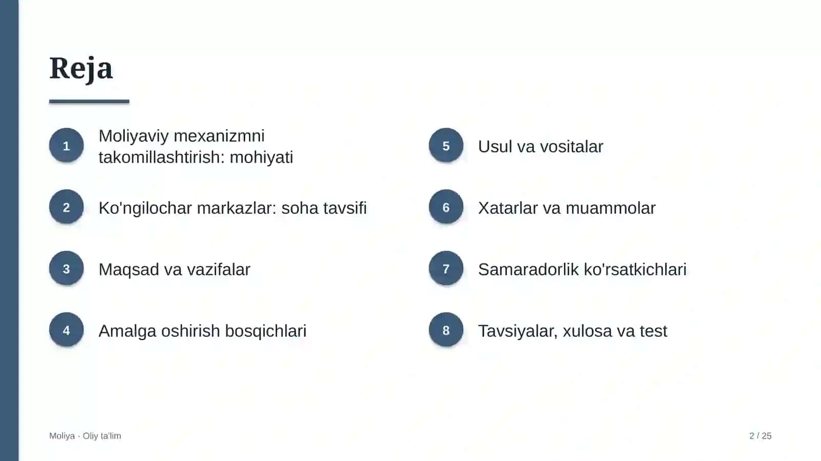 Ko'ngilochar markazlarda moliyaviy mexanizmni takomillashtirish 2