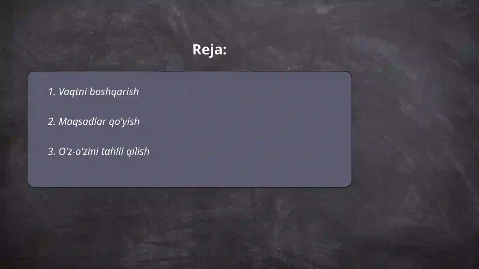 Vaqtni boshqarish 2