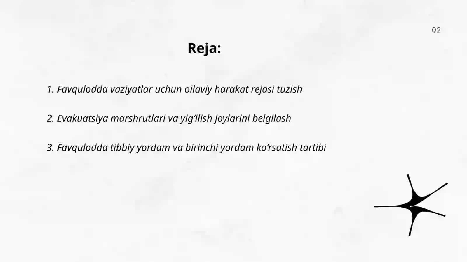 Favqulodda vaziyatlar uchun oilaviy harakat rejasi tuzish 2