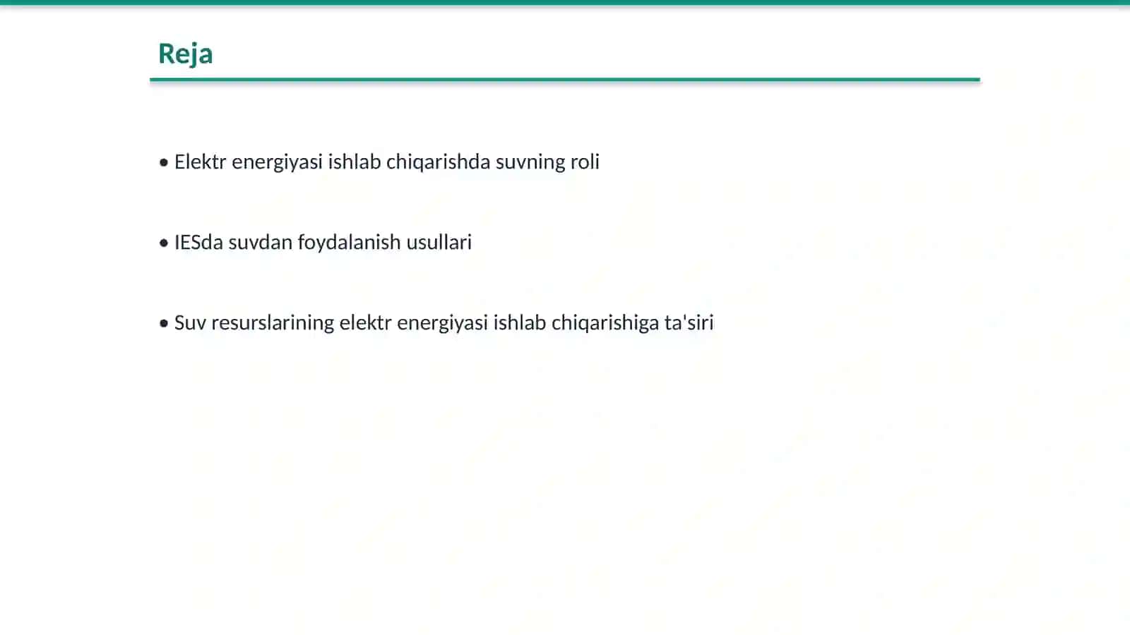 Elektr-energiya omili.IESda suvdan foydalanish 2