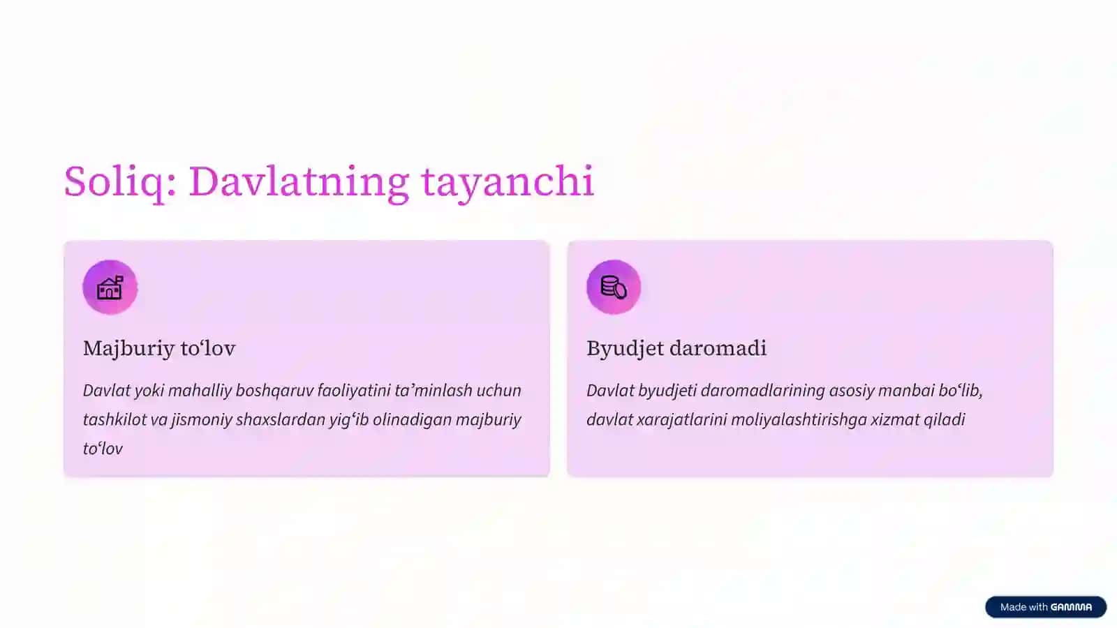 SOLIQLARNING VUJUDGA KELISHI VA RIVOJLANISH TARIXI 2