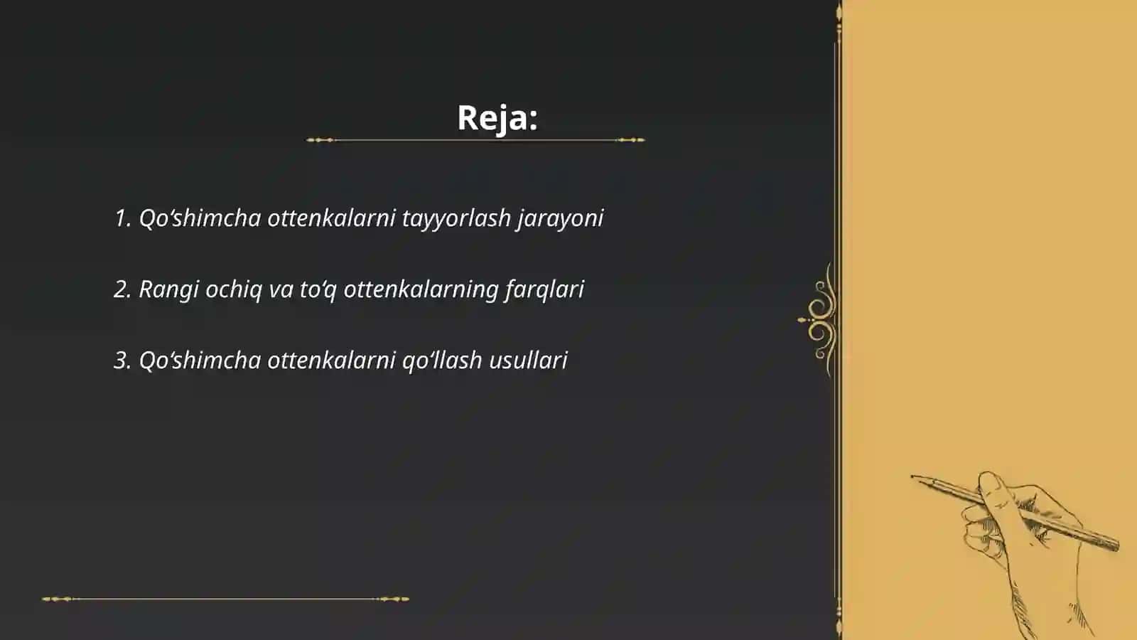 Qo‘shimcha ottenkalarni tayyorlash jarayoni 2