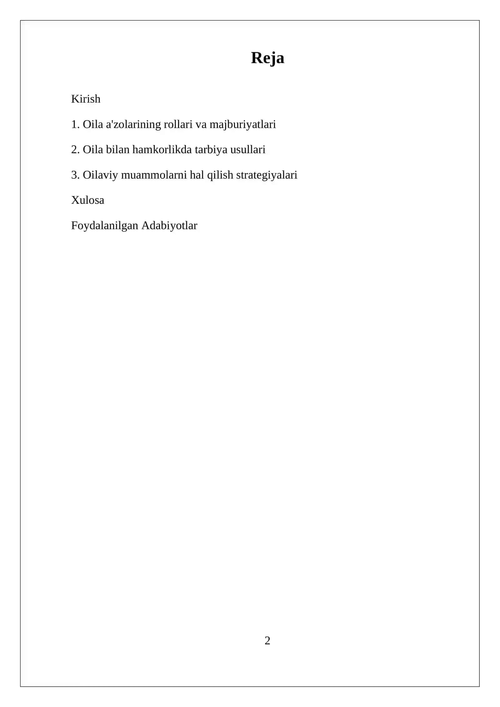 OILA BILAN HAMKORLIKDA ISHLASH 2