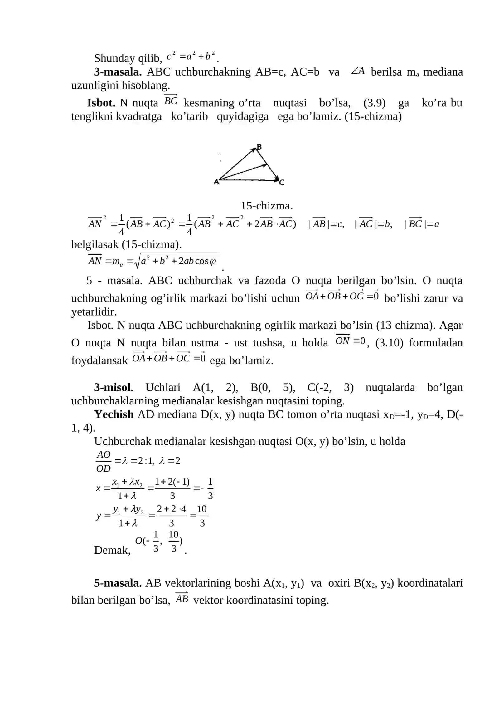Darsda yechiladigan misollar 2