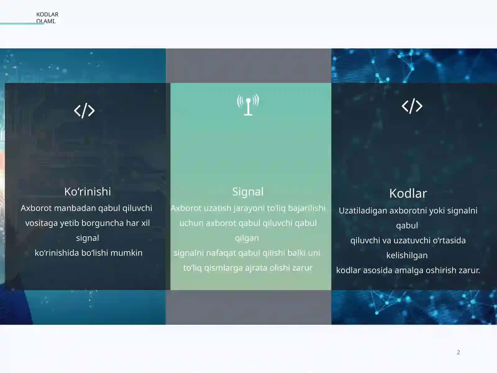 AXBOROTNI KODLASH 2