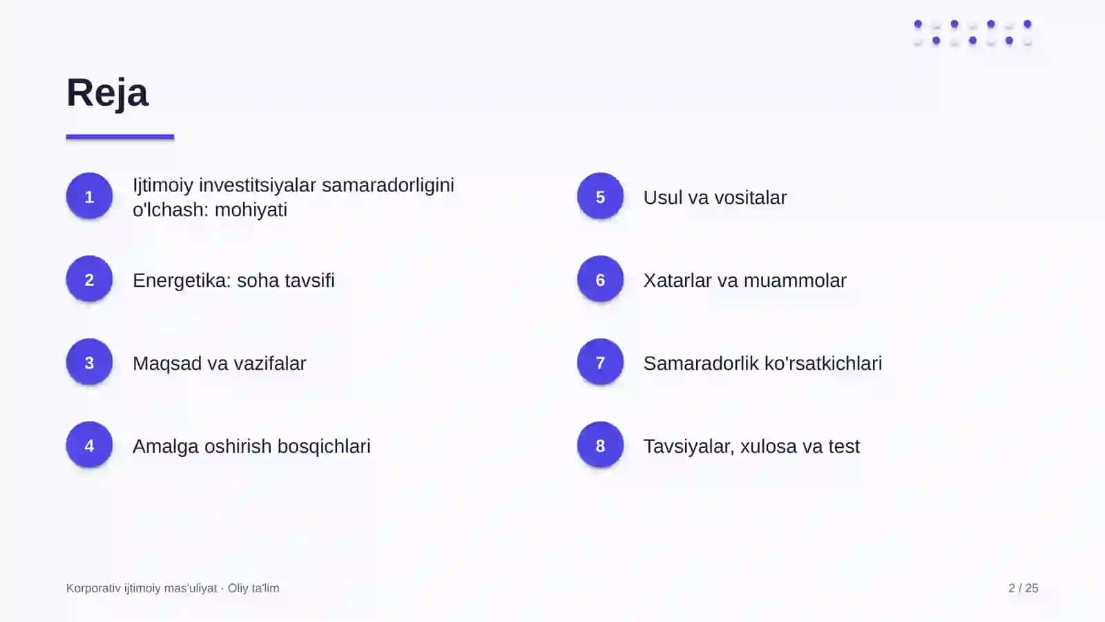 Energetikada ijtimoiy investitsiyalar samaradorligini o'lchash 2