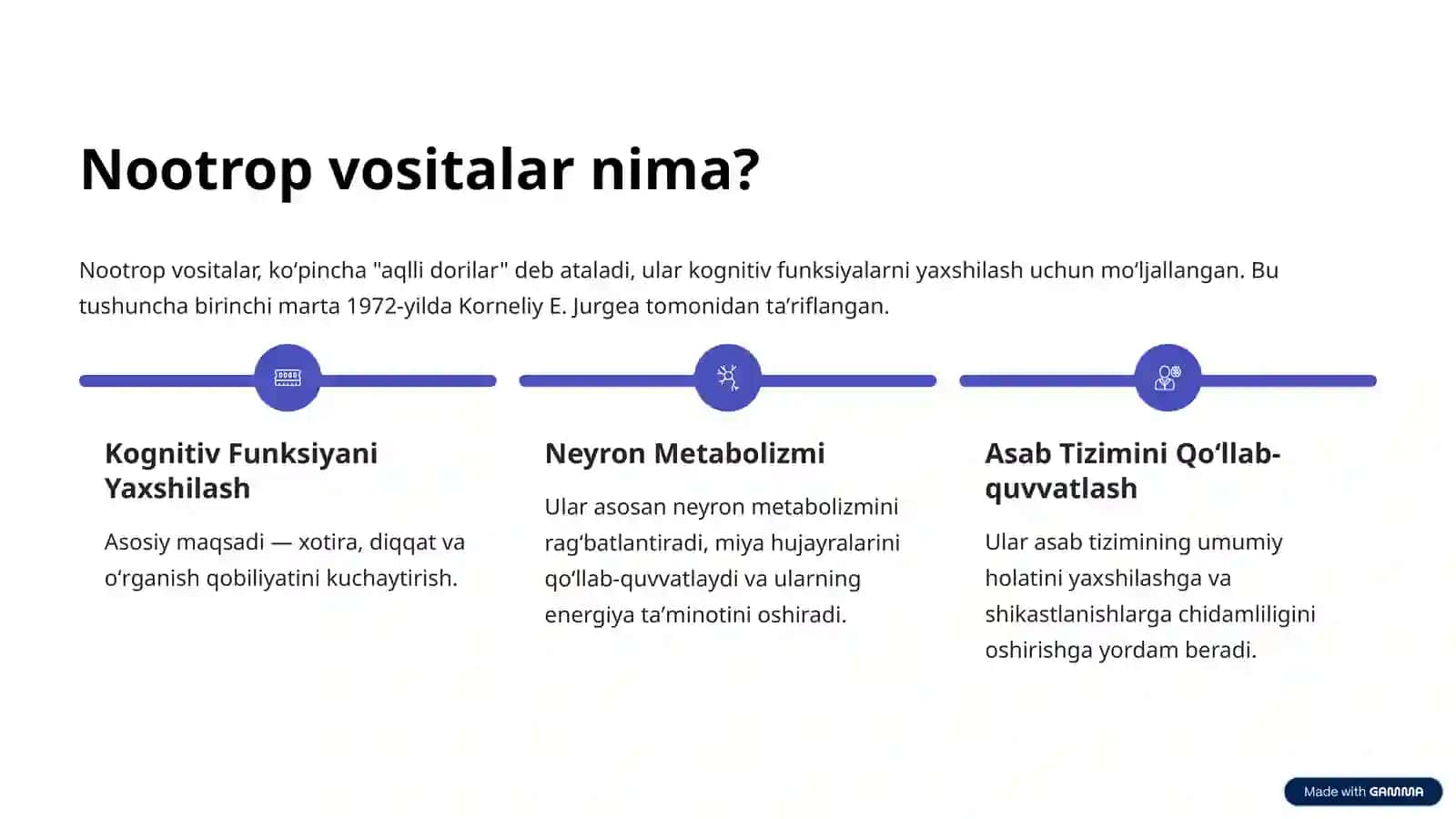 Nootrop vositalar va Analeptiklar: Zamonaviy Farmakologiya 2