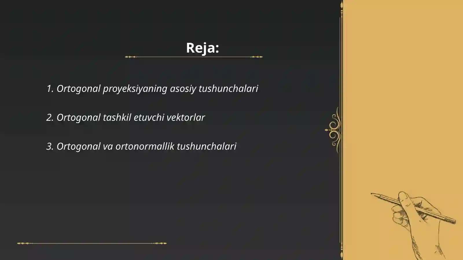 Ortogonal proyeksiya 2