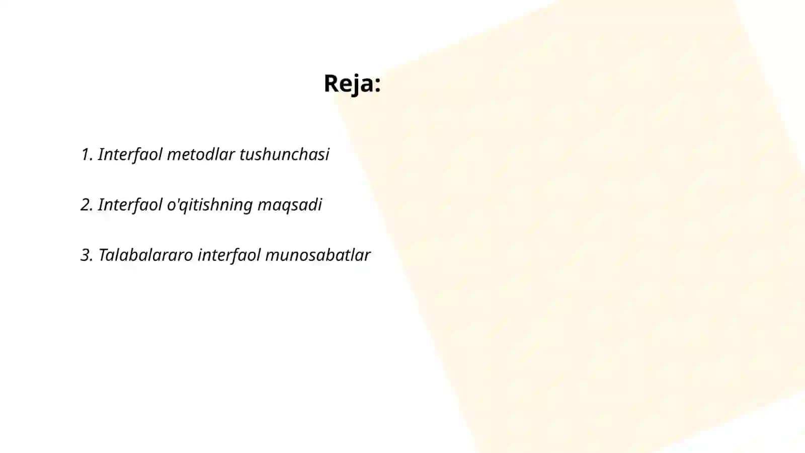 Interfaol metodlar va ularning tasnifi 2