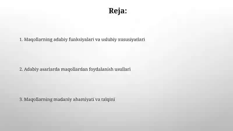 Yozma adabiyotdagi maqollardan foydalanish usullari 2