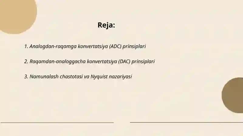 Analogdan-raqamga konvertatsiya (ADC) prinsiplari 2