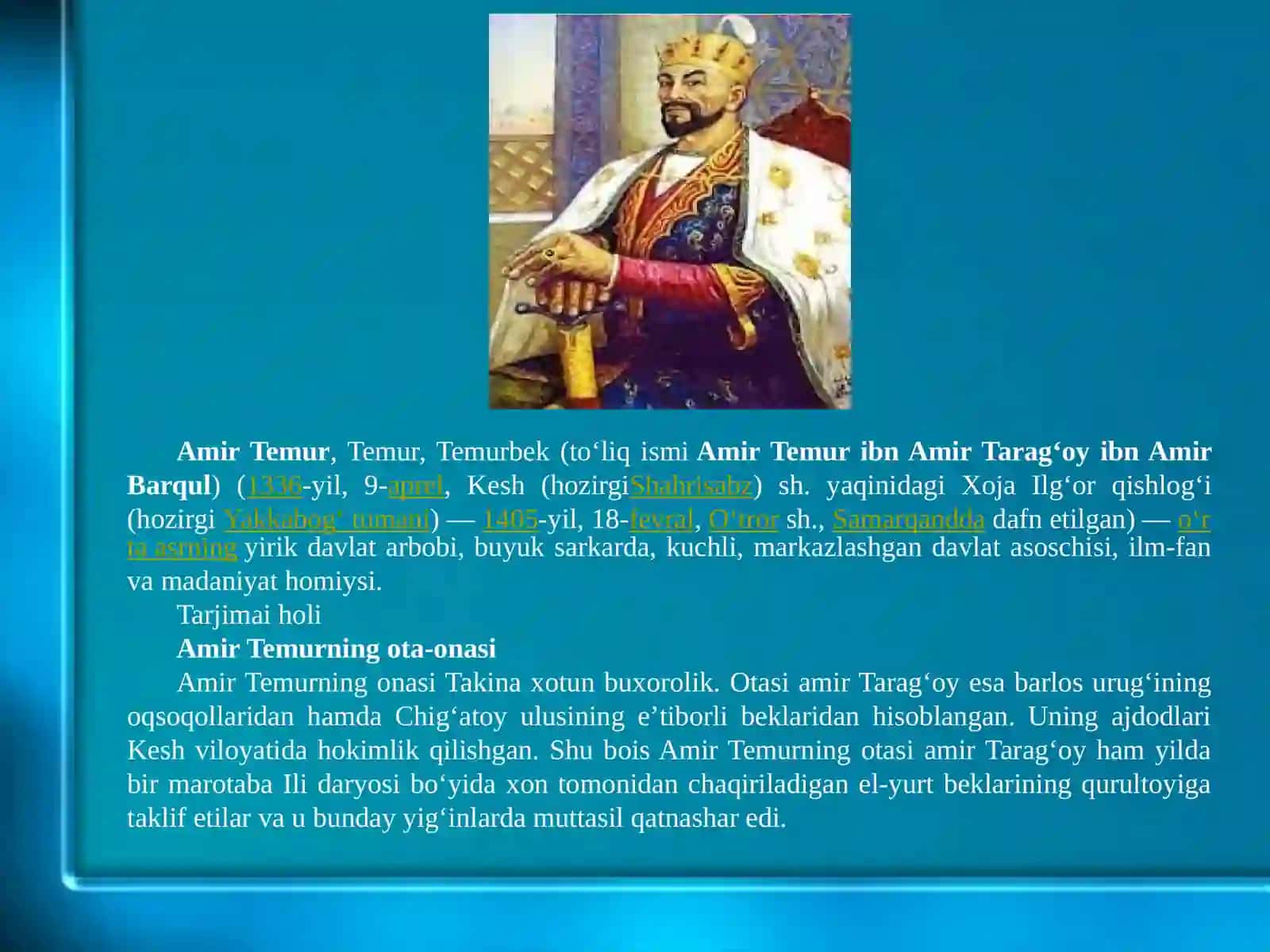 Amir Temurbuyuk davlat arbobi 2