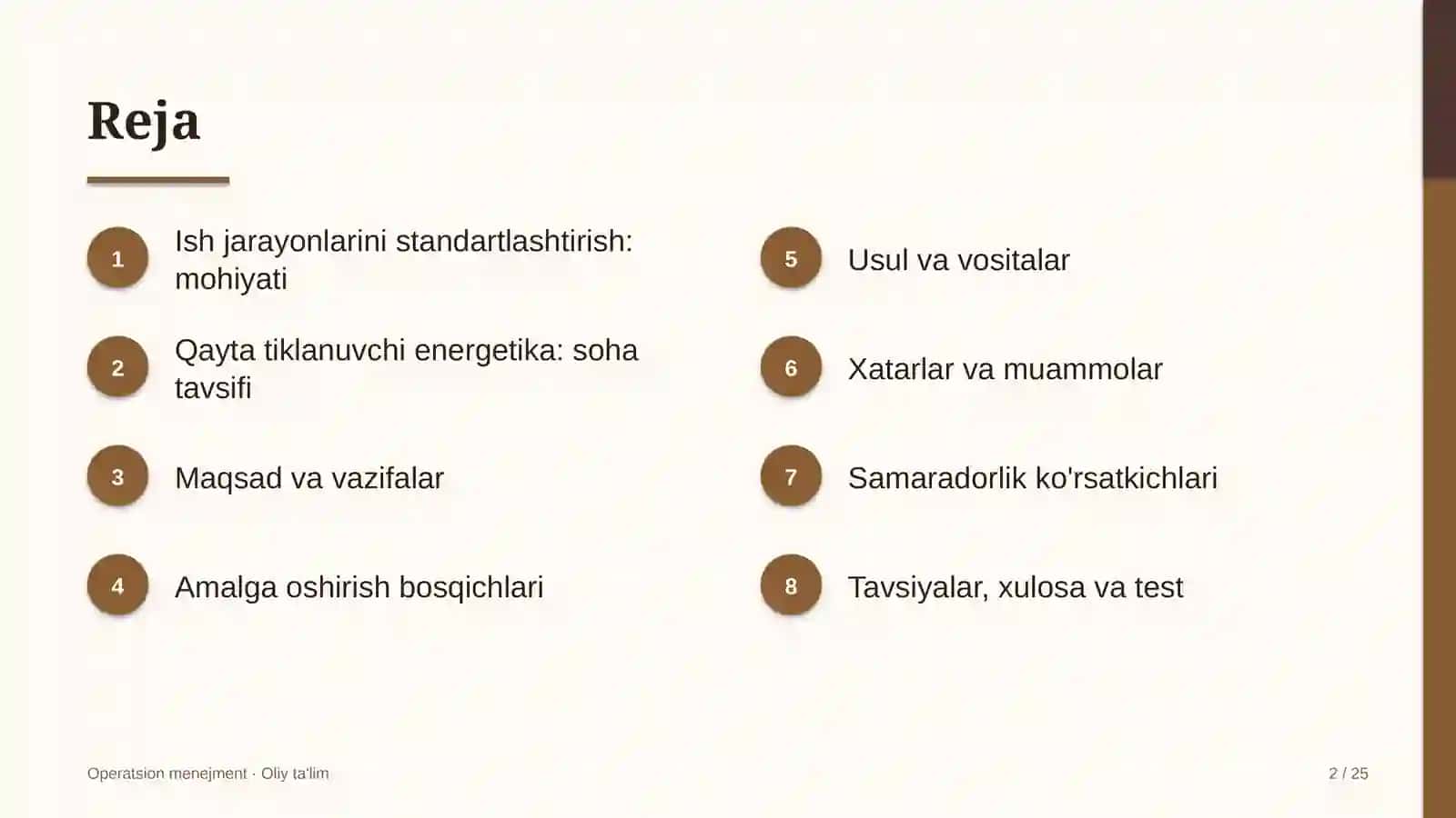 qayta tiklanuvchi energetikada ish jarayonlarini standartlashtirish 1925 2