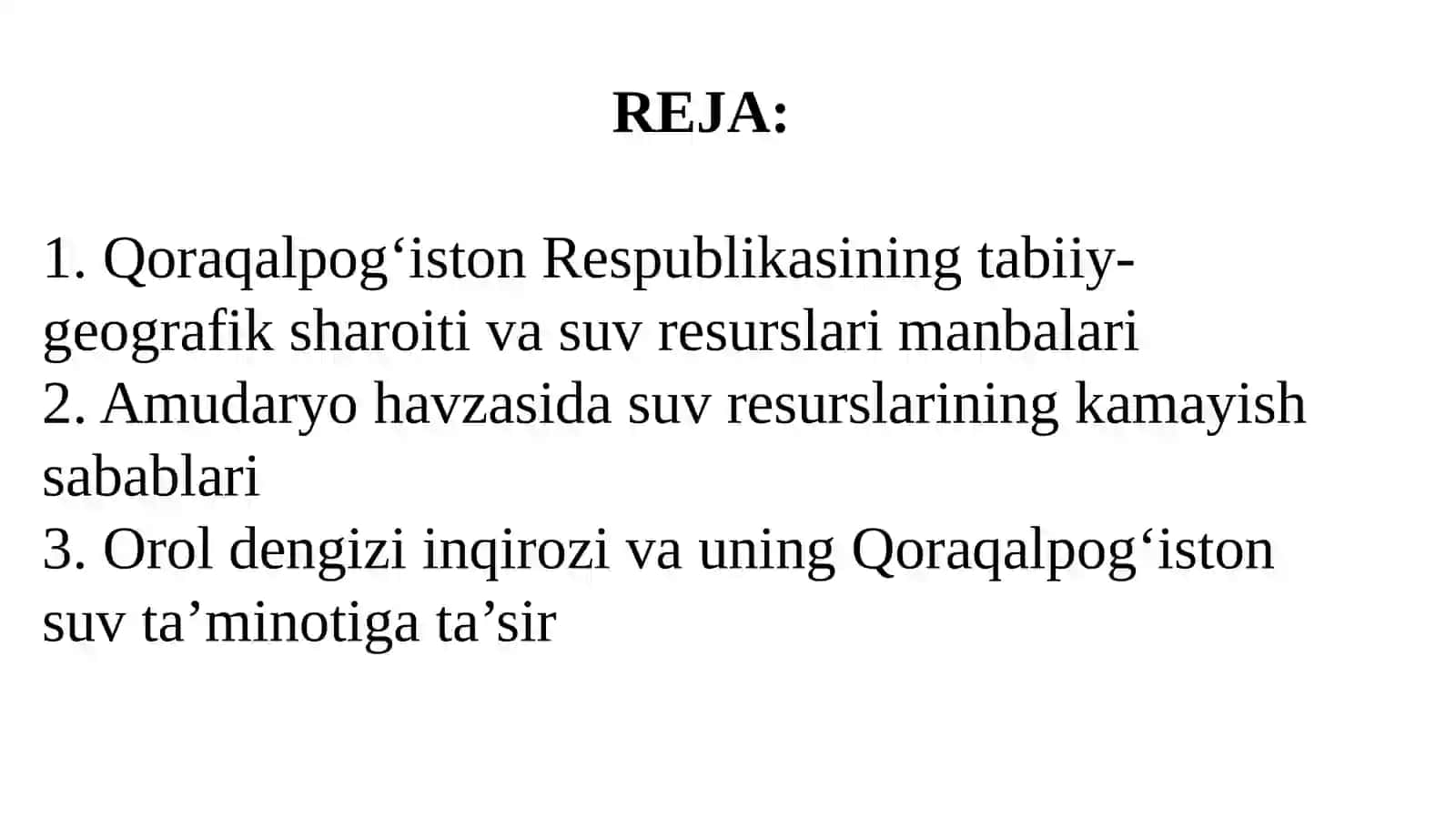 Qoraqalpog'istonda suv yetishmovchiligi muammolari 2