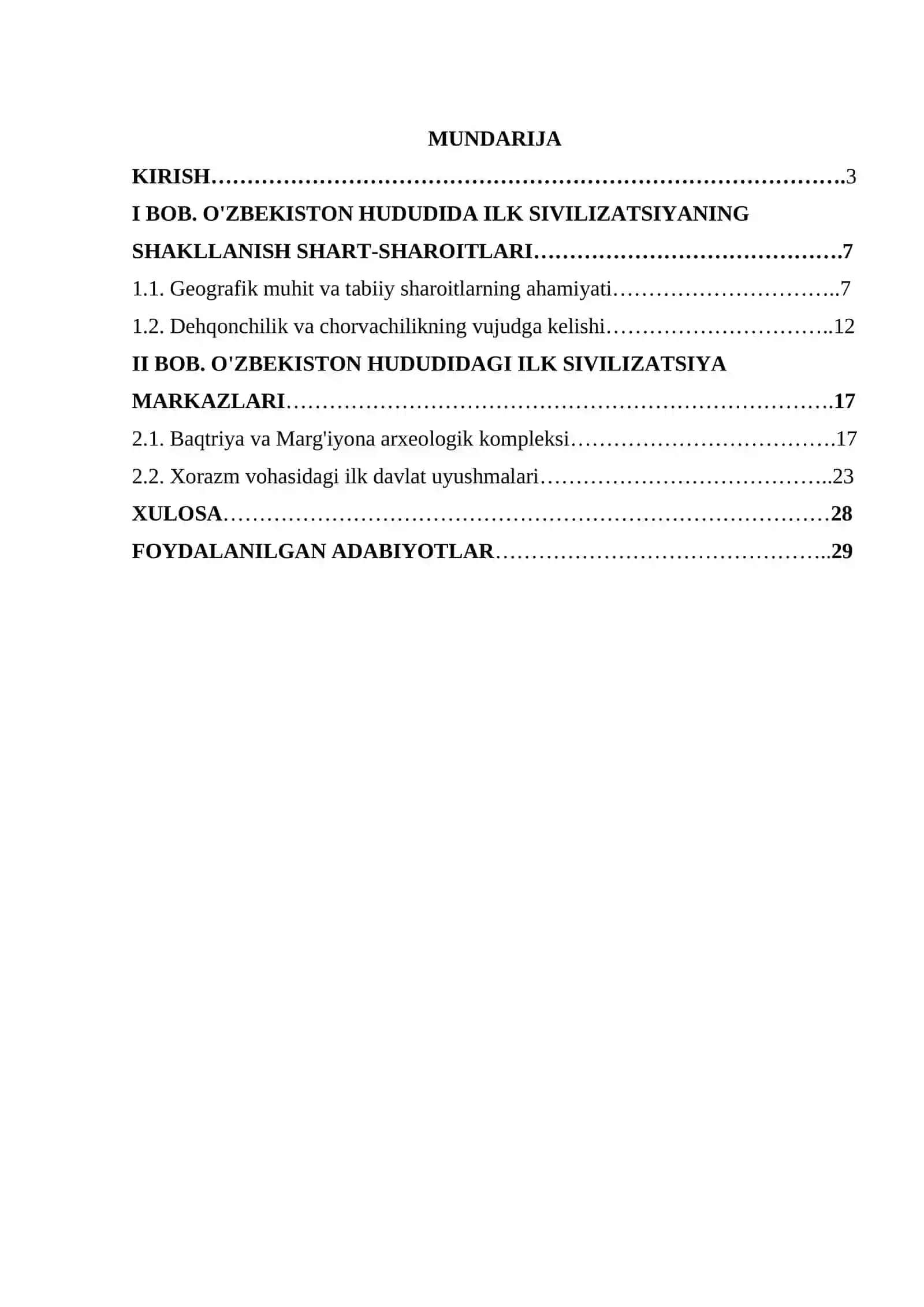 O'zbekiston hududida ilk sivilizatsiya markazining shakillanishi 2