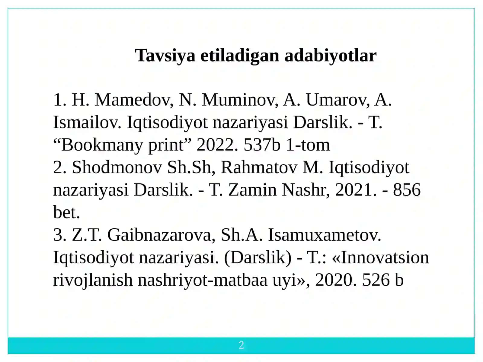 Ishlab chiqarish jarayoni, uning natijalari va samaradorligi 2
