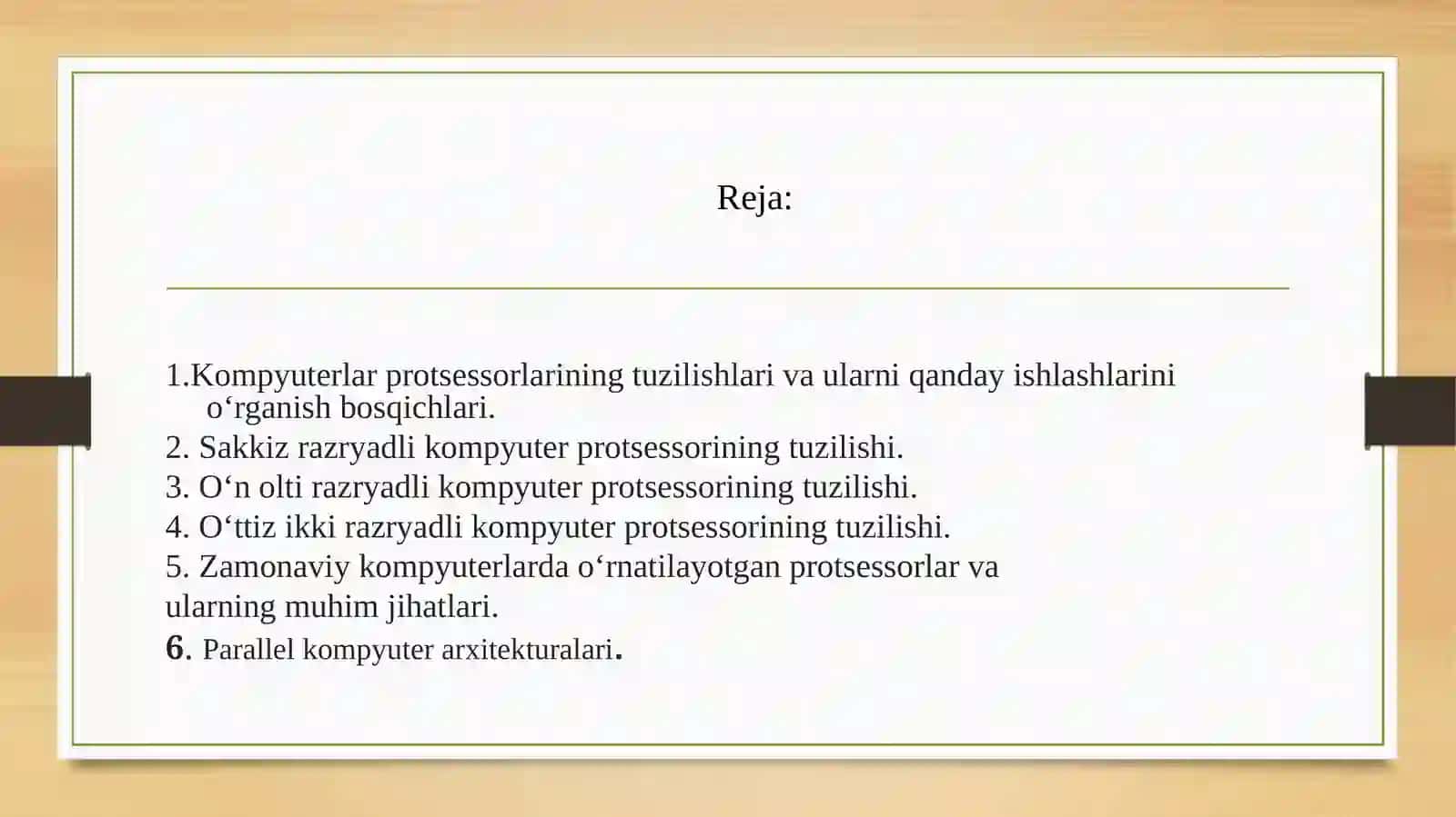 Mikroprosessorlarning ishlash va faoliyat ko’rsatish imkoniyatlari. Mikroprosessorning turlari va tuzulishi 2