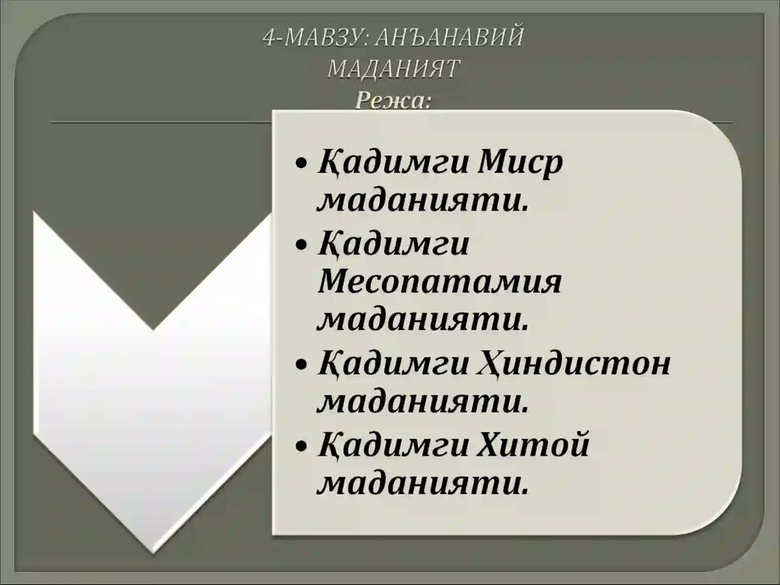 Анъанавий маданият 2