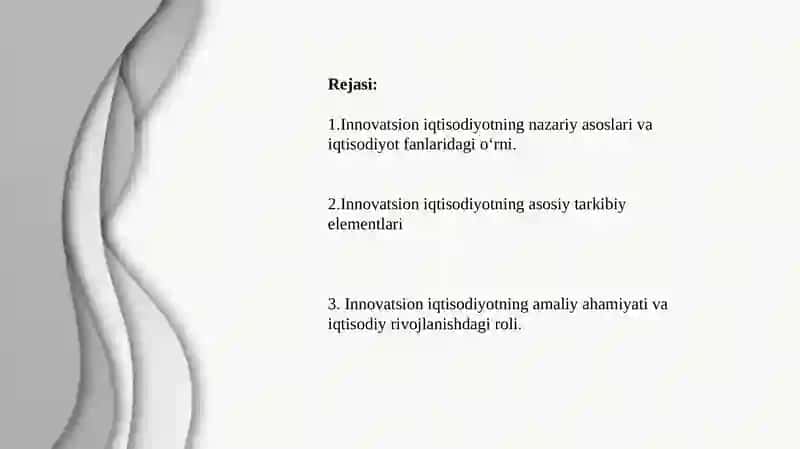 Innovatsion iqtisodiyot - iqtisodiyot fanlarining tarkibiy qismi va bilimlar sohasi 2