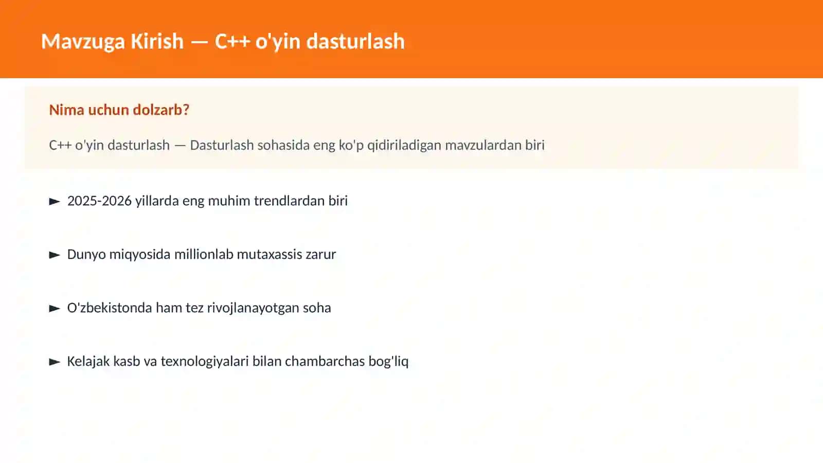 C++ VA TIZIM DASTURLASH 2