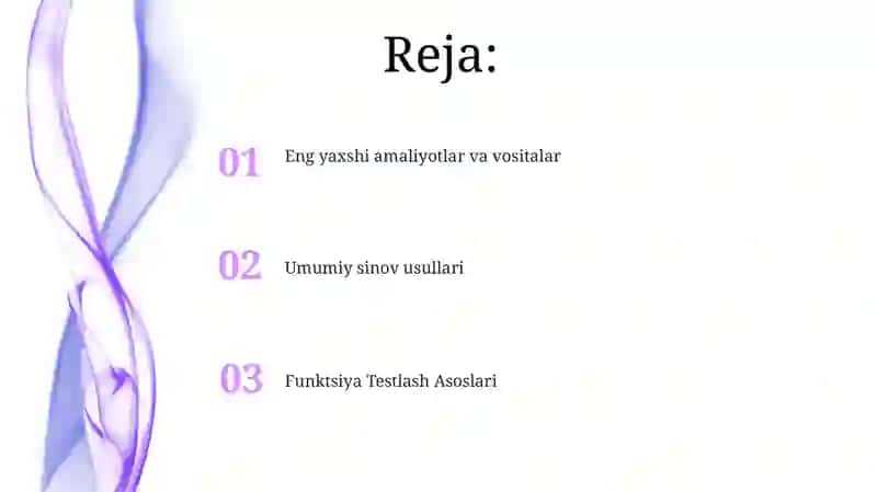 Funktsiya Testi Asoslari 2