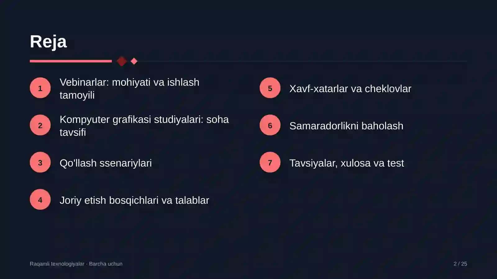 Vebinar — internet orqali jonli o'tkaziladigan seminar yoki taqdimot 2