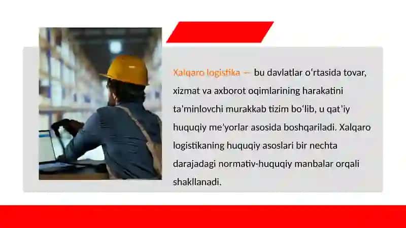 Xalqaro logistikaning huquqiy asoslari 2