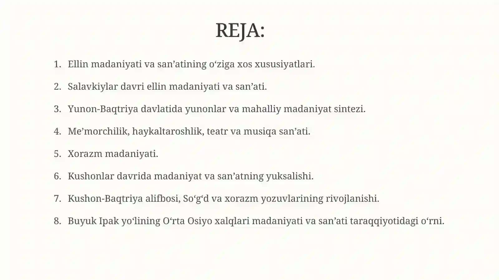 ANTIK DAVR MADANIYATI VA SAN'ATI 2