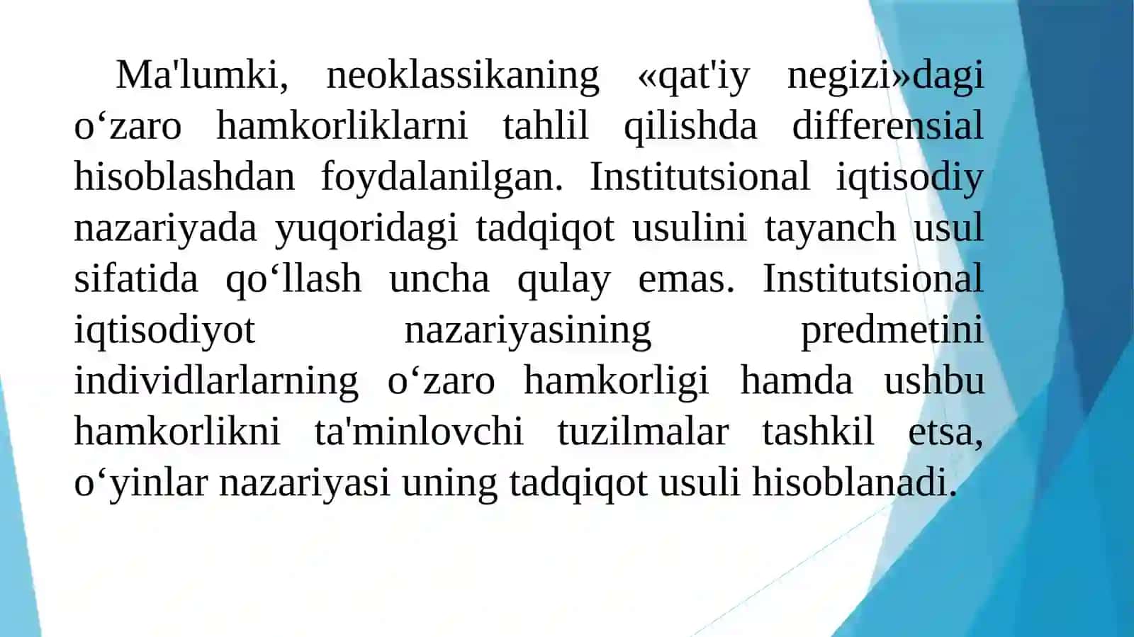 O‘YINLARNAZARIYASI VA O‘ZARO HAMKORLIKLARNI MODELLAShTIRISh 2