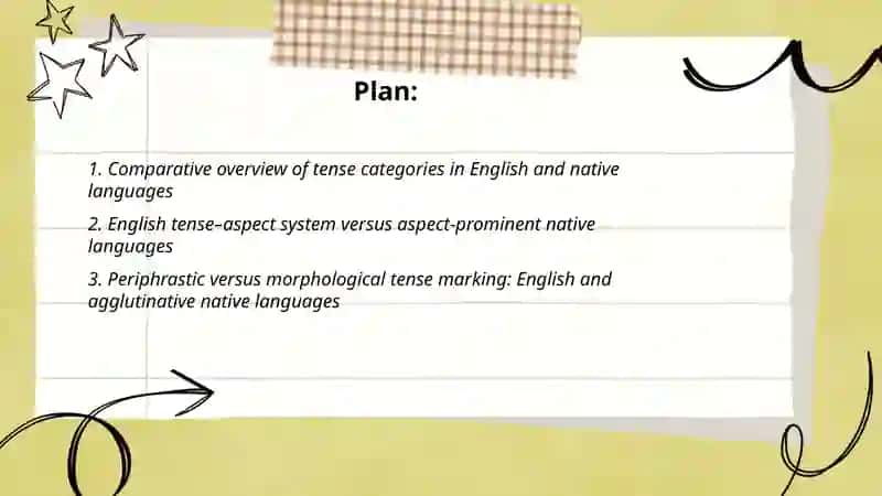 Verb tense systems in English and native languages 2