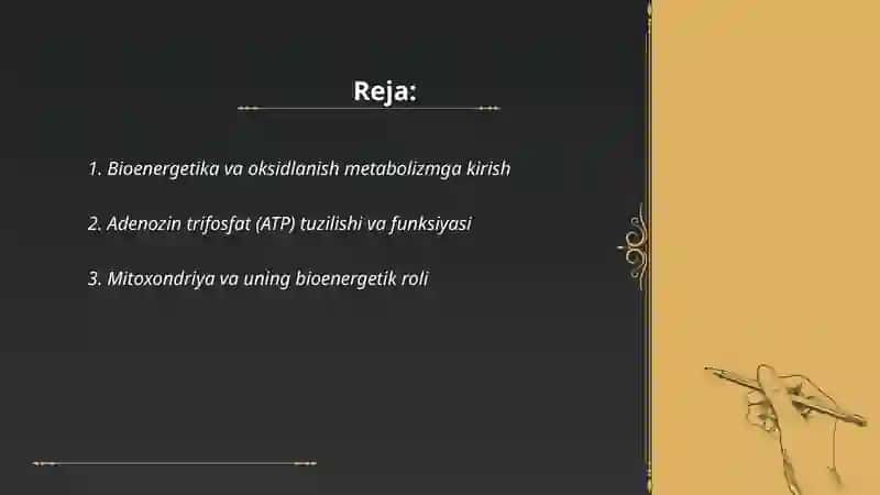 Bioenergetika va oksidlanish metabolizm 2