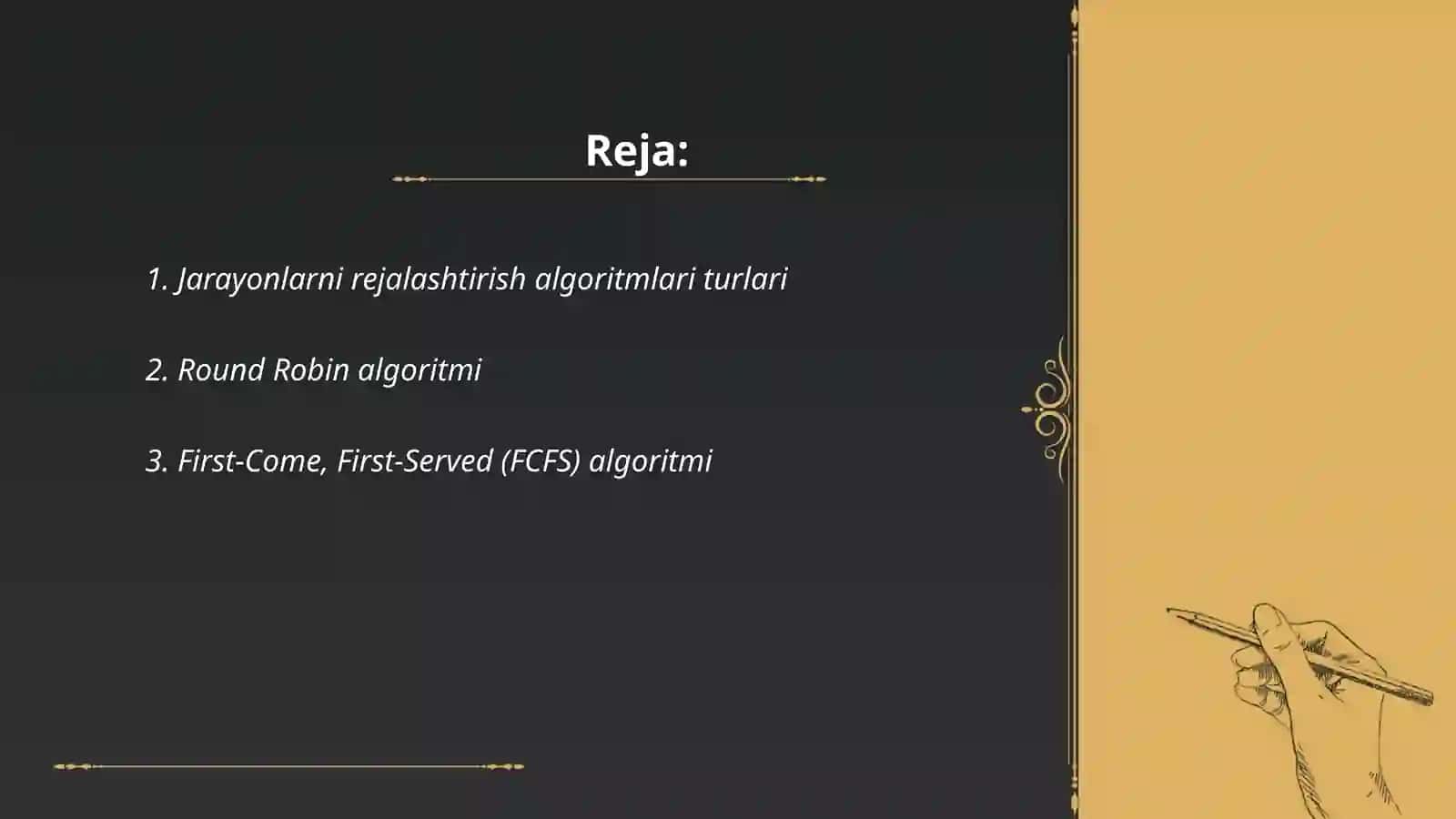 Operatsion tizimlarning jarayonlarini rejalashtirish algoritmlari 2
