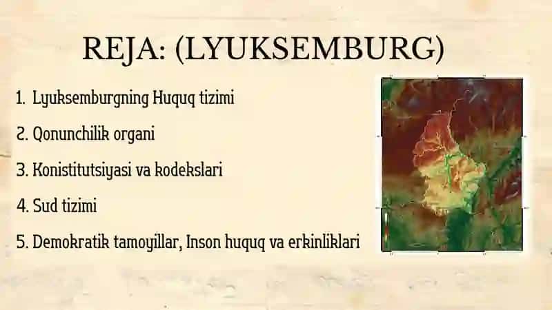 LYUKSEMBURG DAVLATINING HUQUQ TIZIMI 2