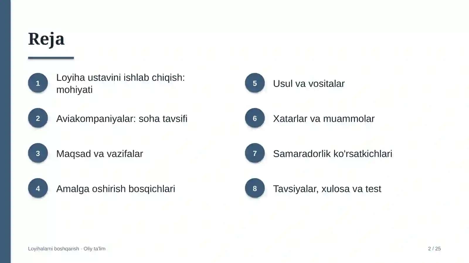 Aviakompaniyalarda loyiha ustavini ishlab chiqish 2