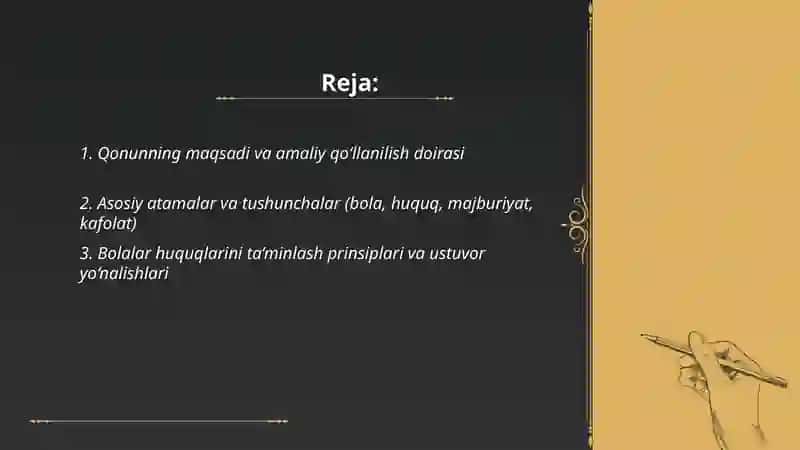 Ozbekiston Respublikasi Bola huquqlari kafolatlari togrisidagi qonun izohi 2