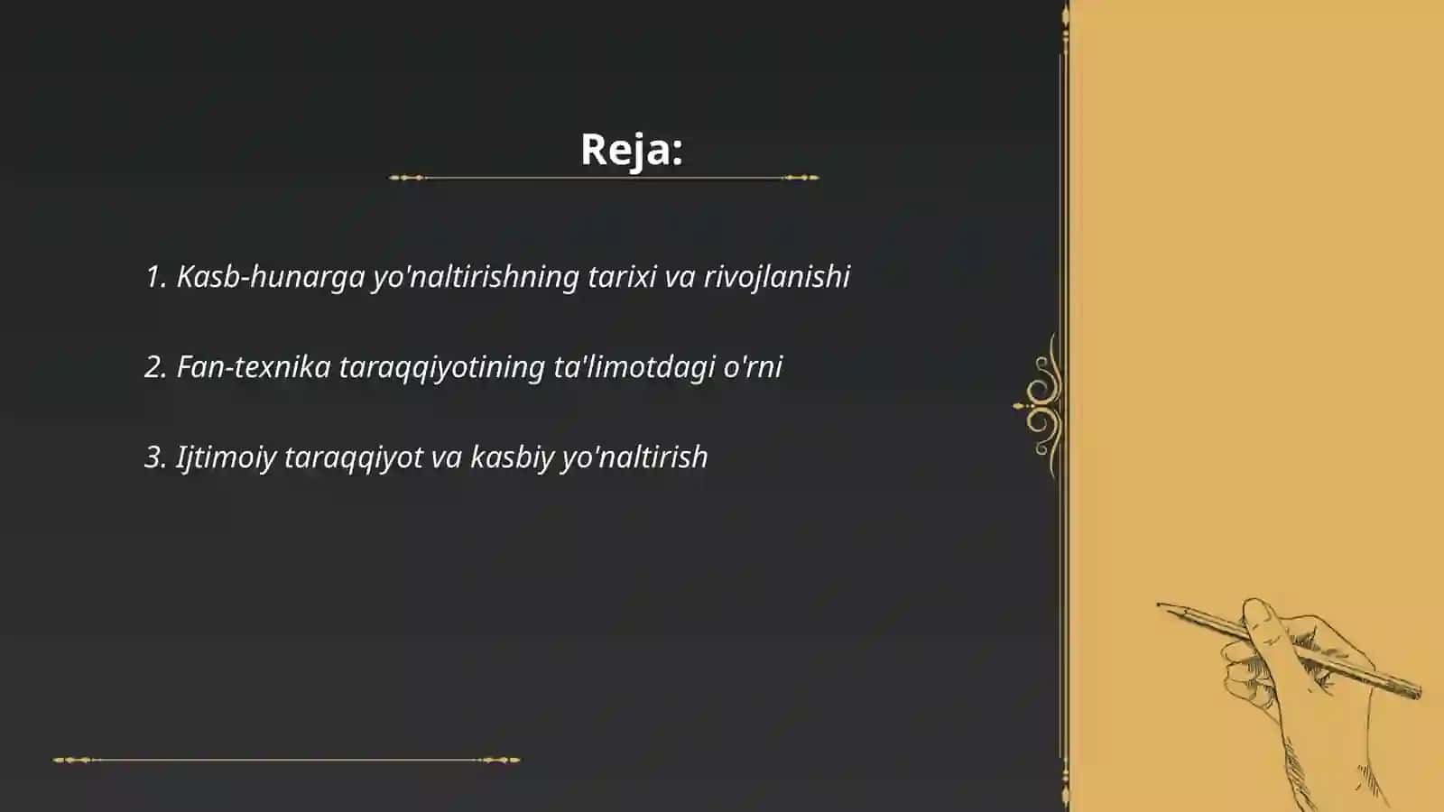 Kasb hunarga yõnaltirish asoslari tõğrisidagi ta'limot 2