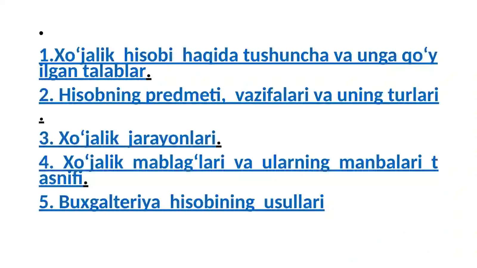 Buxgalteriya hisobi fanining predmeti va tamoyillari 2