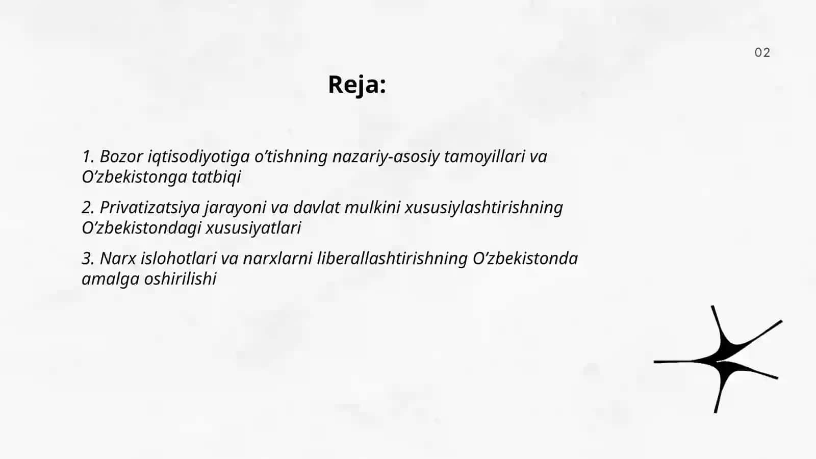 Bozor istisodiyotiga o’tish davri va uning O’zbekistondagi xususiyatlari 2