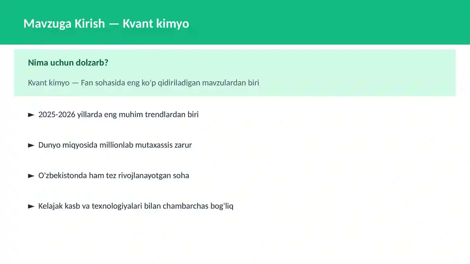 Kvant kimyo 2