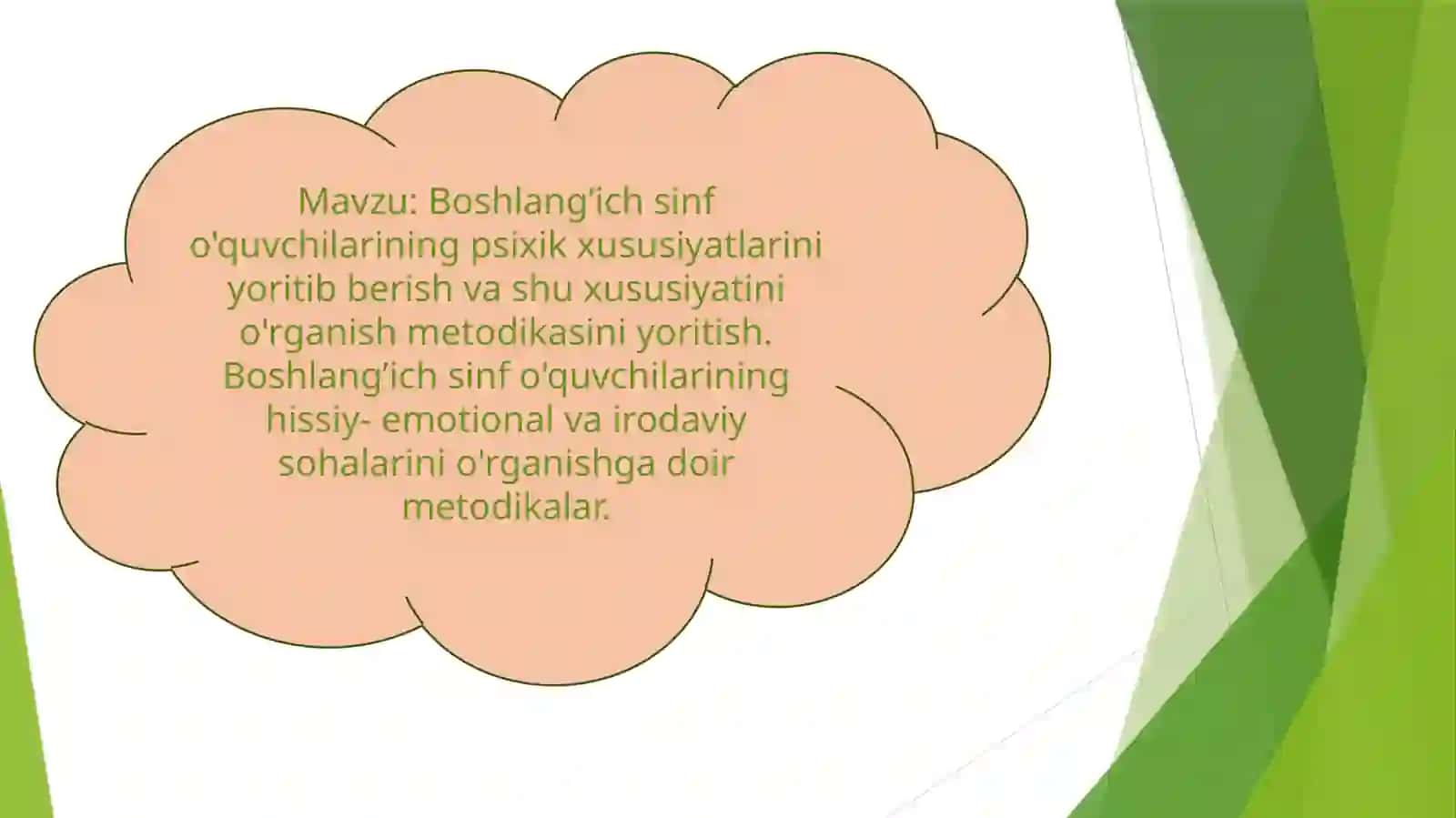 Umumiy psixologiya fanidan tayyorlagan taqdimoti 2