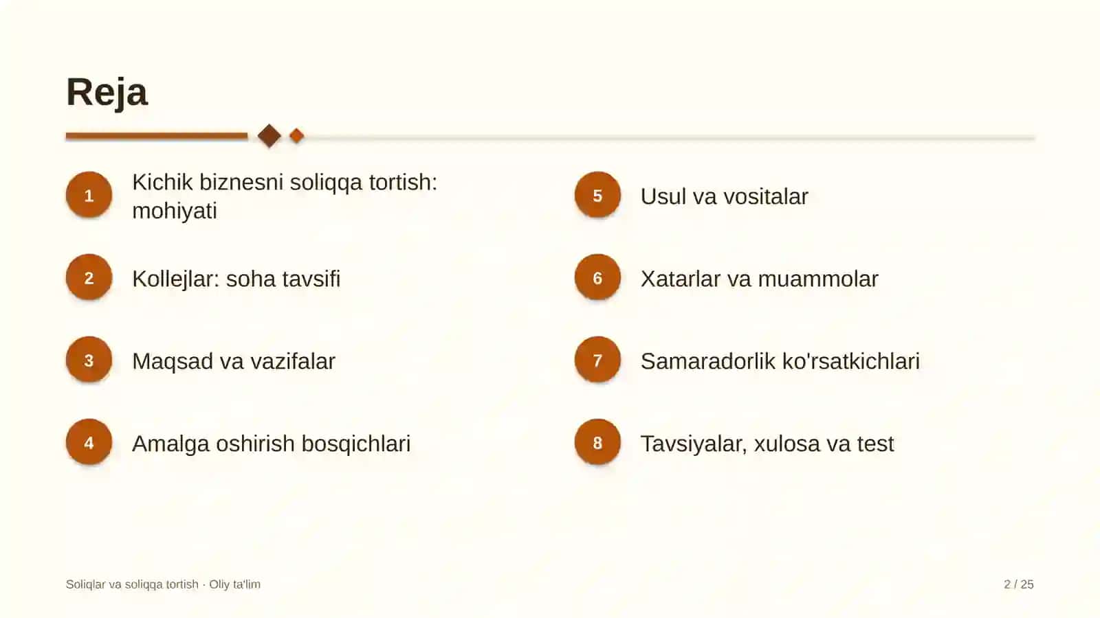Kollejlarda kichik biznesni soliqqa tortish 2