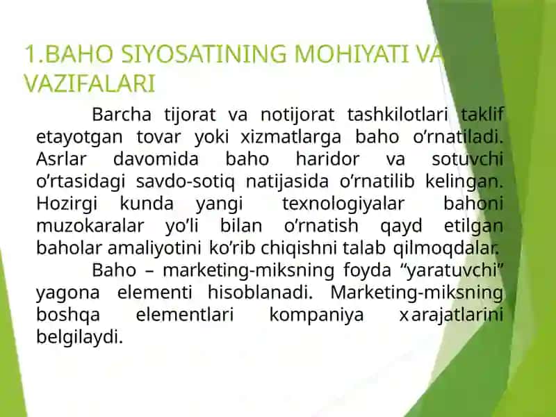MARKETINGDA NARX SIYOSATI 2