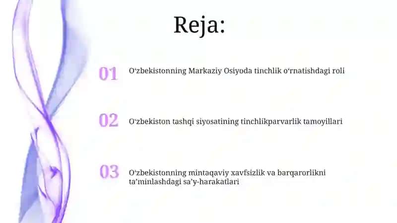 O'zbekistonning Markaziy Osiyoda tinchliki 2