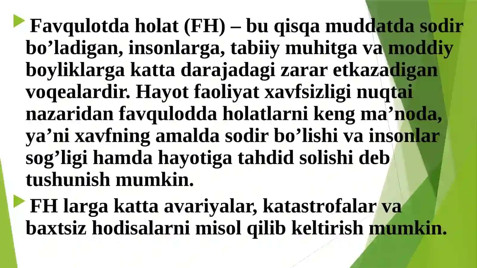 FAVQULOTDA VAZIYATLARDA FUQOROLAR MUXOFAZASI. AHOLI VA HUDUDLARNI FАVQULОDDА VAZIYATLARDAN MUHOFAZA QILISHNING HUQUQIY ASOSLARI 2
