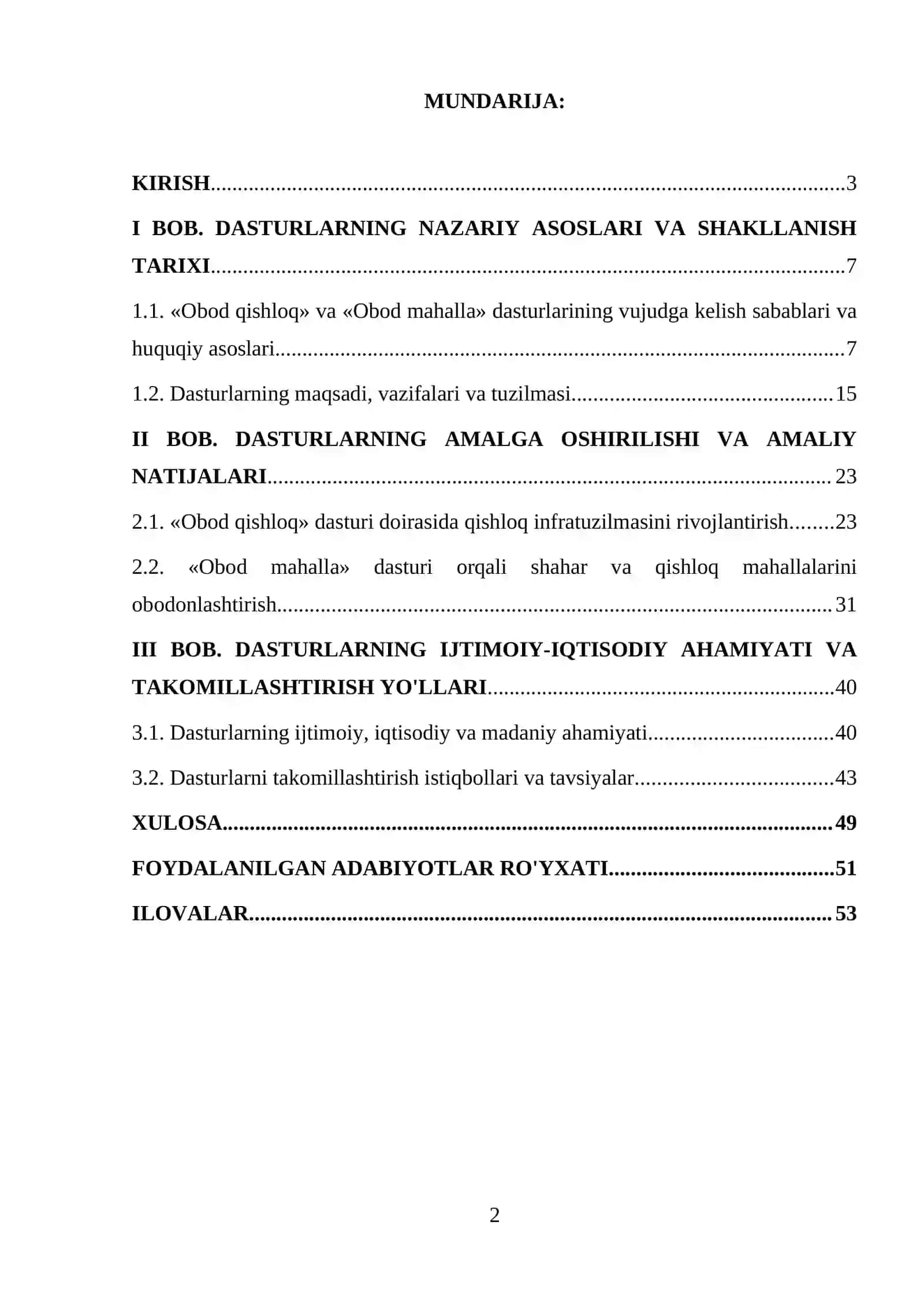 «OBOD QISHLOQ» VA «OBOD MAHALLA» DASTURLARINING AHAMIYATI 2