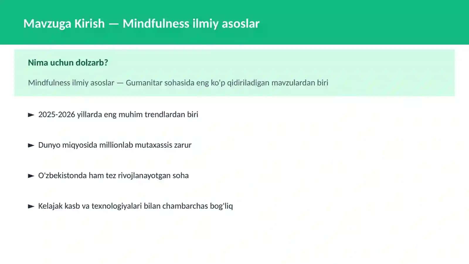 Mindfulness ilmiy asoslar 2