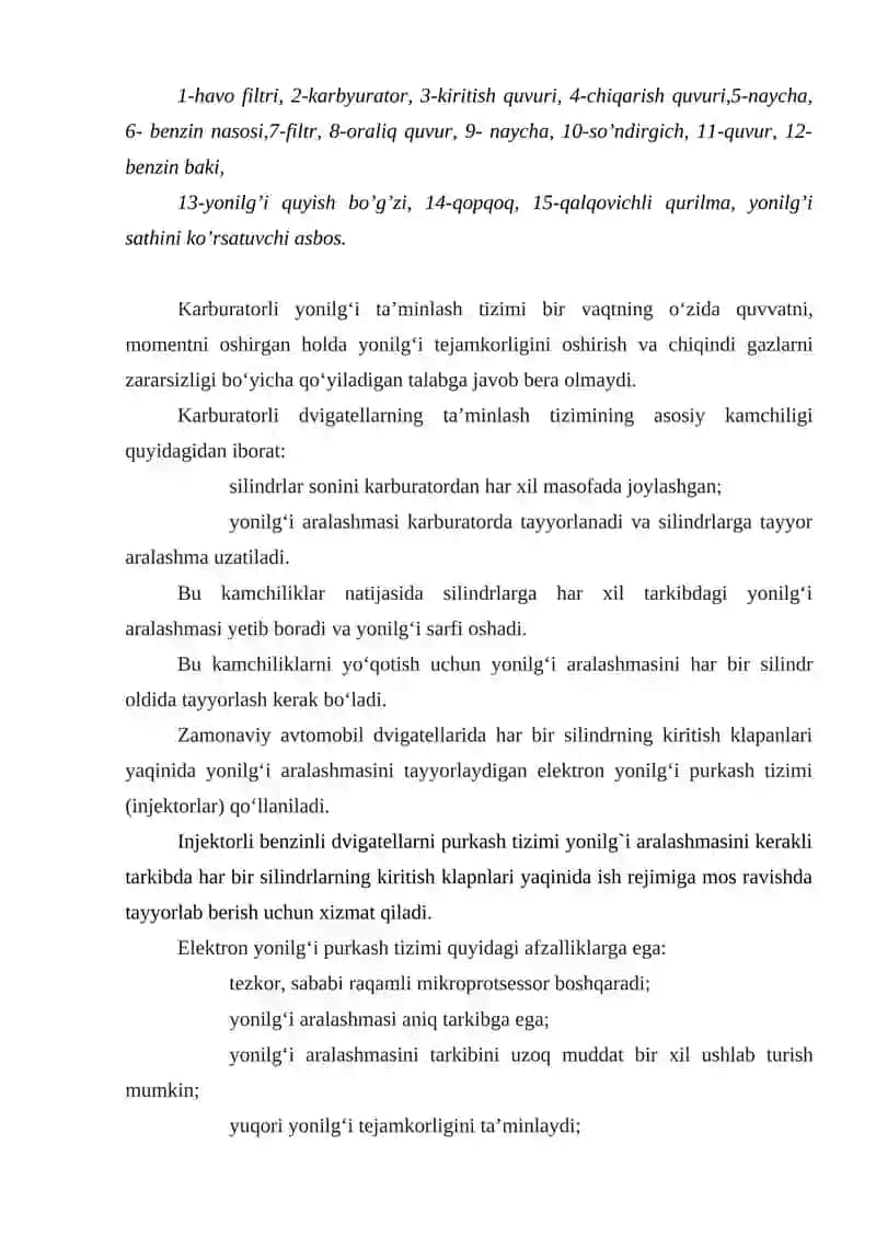 Karbyuratorli dvigatellar 2