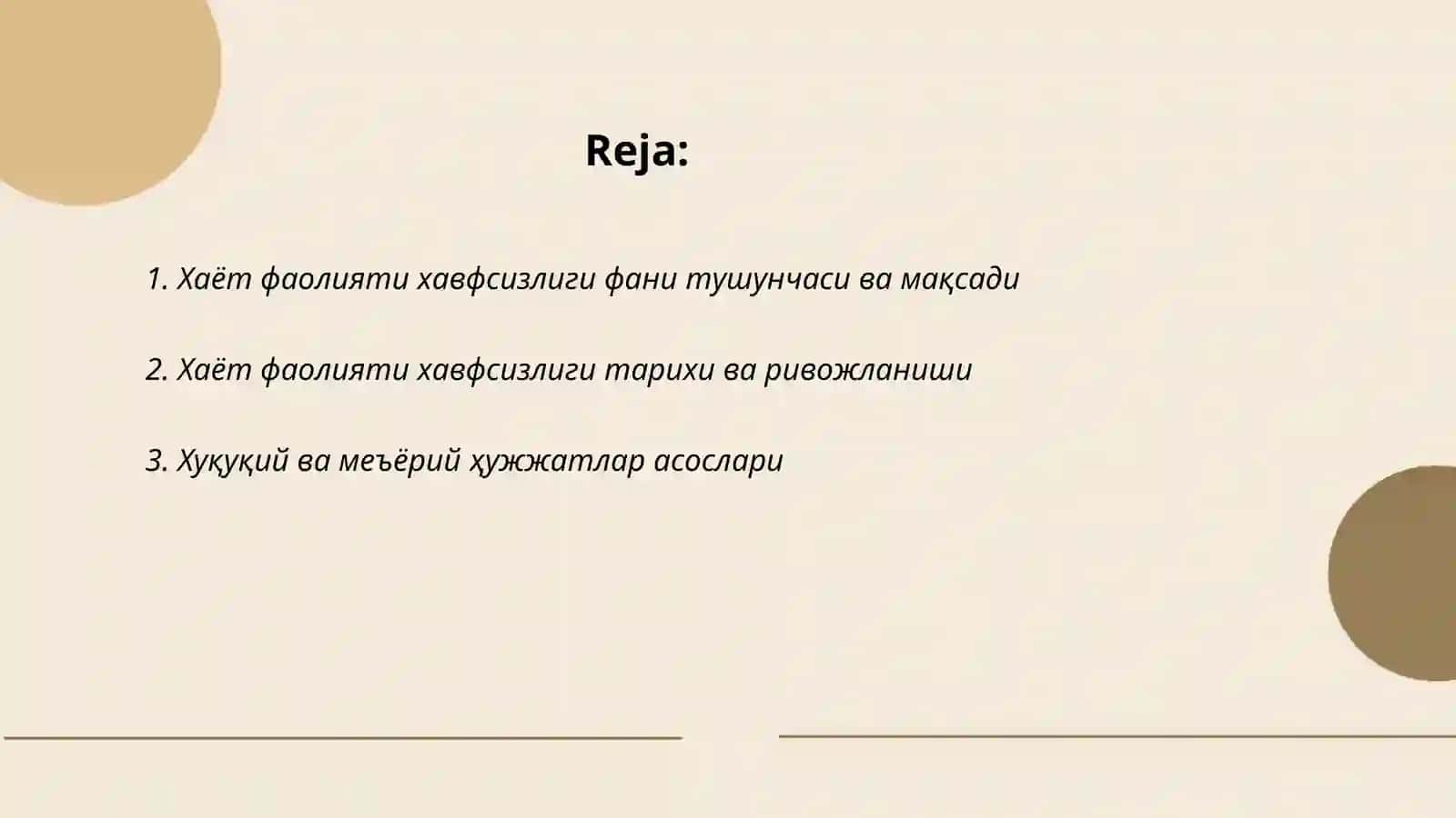 Хаёт фаолияти хавфсизлиги фани 2