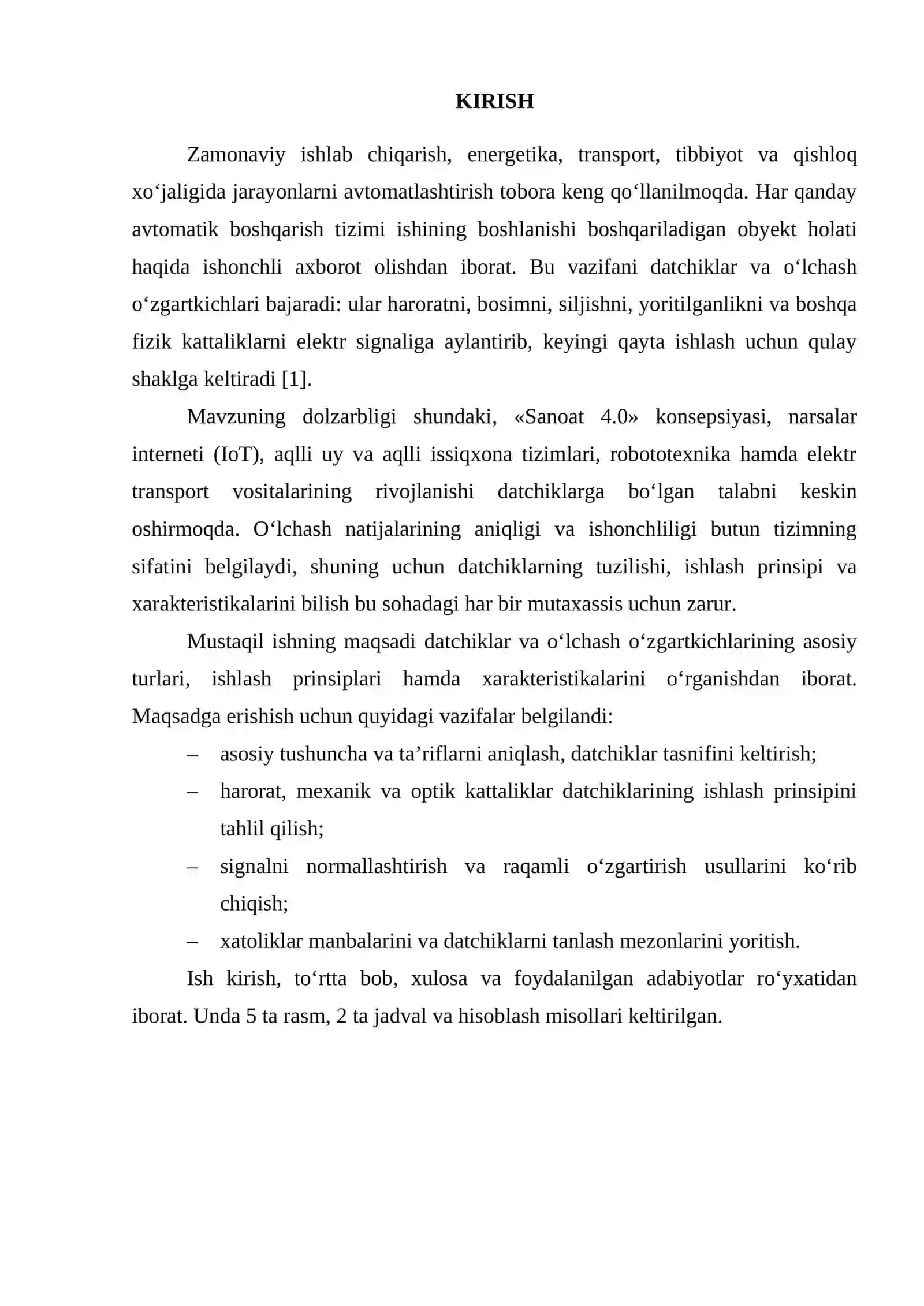 Datchiklar va oʻzgartkichlar 2